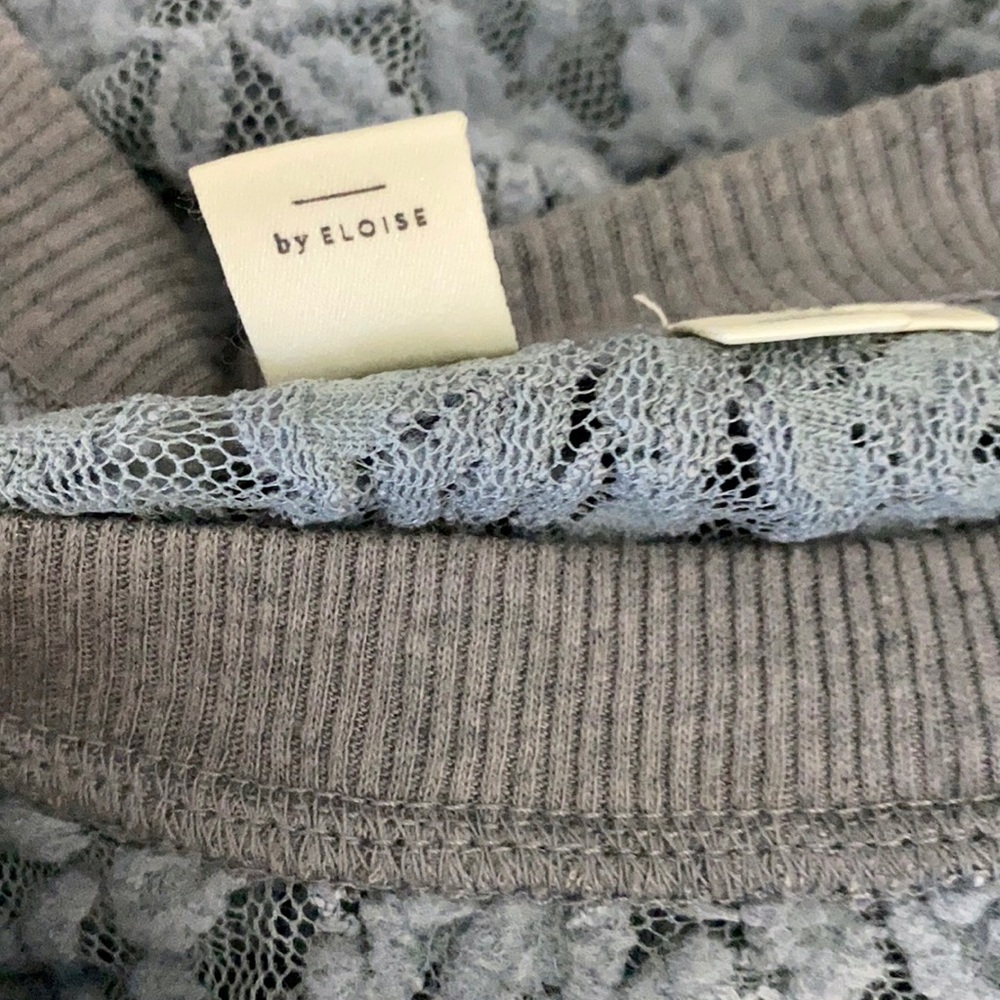 Anthropologie Eloise Brushed Lace Pullover Top L - Picture 11 of 15